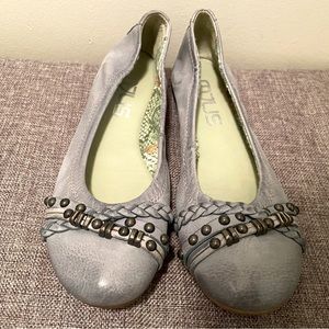 Mjus Blue Leather Flats Size 38
